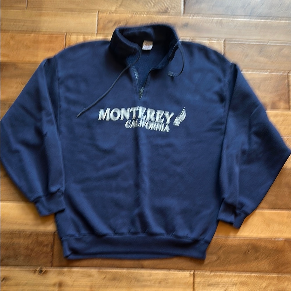 Vtg 80s Monterey California 1/4 zip mock sweatshirt